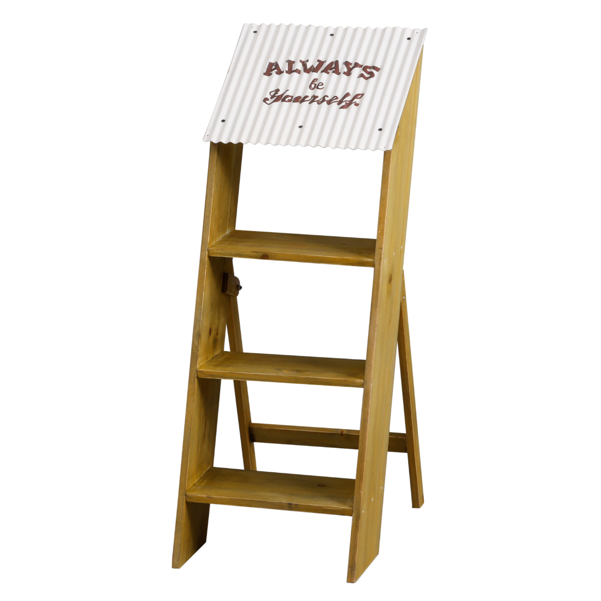 花台 ディスプレイ ラダー エコルフェ ( プランター 植木鉢 棚 アンティーク調 プランターラック フラワーラック 3段 アイアン 多肉植物 観葉植物 花スタンド ラック ボックス 植物用ポット 花器 鉢 トタン 天然木 ) 【シルバー】 シルバー