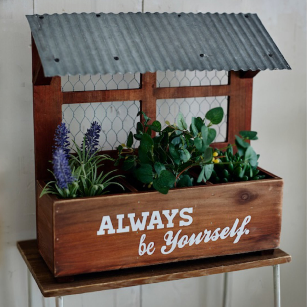 プランター トリプルプランター エコルフェ ( プランターポット 植木鉢 植木ポット アンティーク調 フラワーポット アイアン 多肉植物 観葉植物 引っ掛け 吊り下げ 壁掛け ハンギング 植物用ポット 花器 鉢 トタン 天然木 ) 【ホワイト】 ホワイト