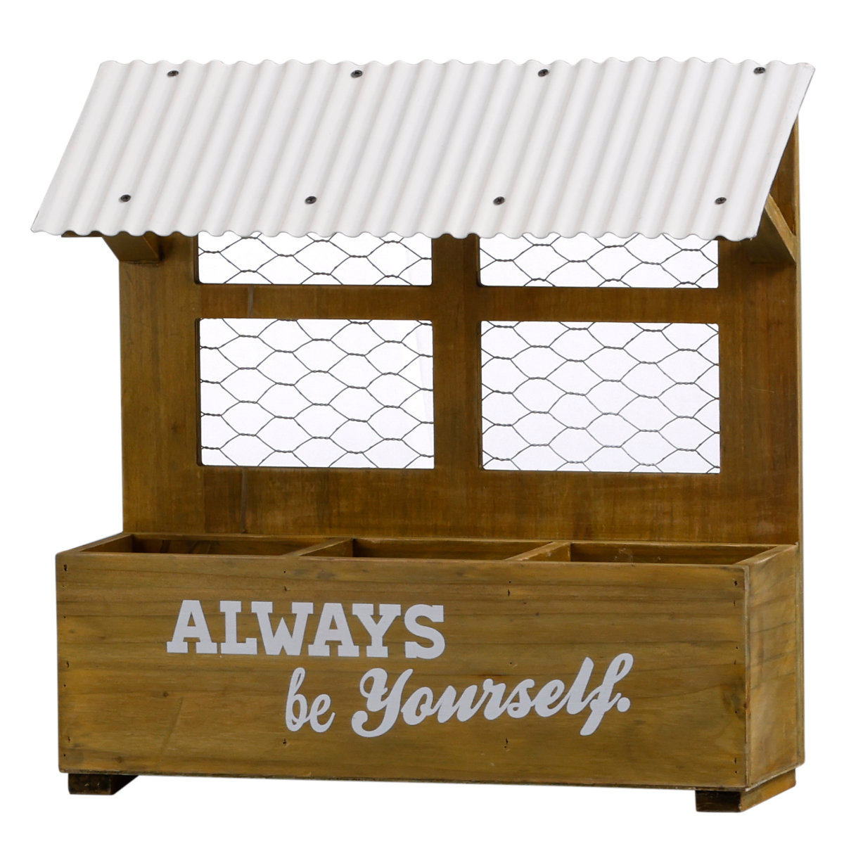 プランター トリプルプランター エコルフェ ( プランターポット 植木鉢 植木ポット アンティーク調 フラワーポット アイアン 多肉植物 観葉植物 引っ掛け 吊り下げ 壁掛け ハンギング 植物用ポット 花器 鉢 トタン 天然木 ) 【ホワイト】 ホワイト