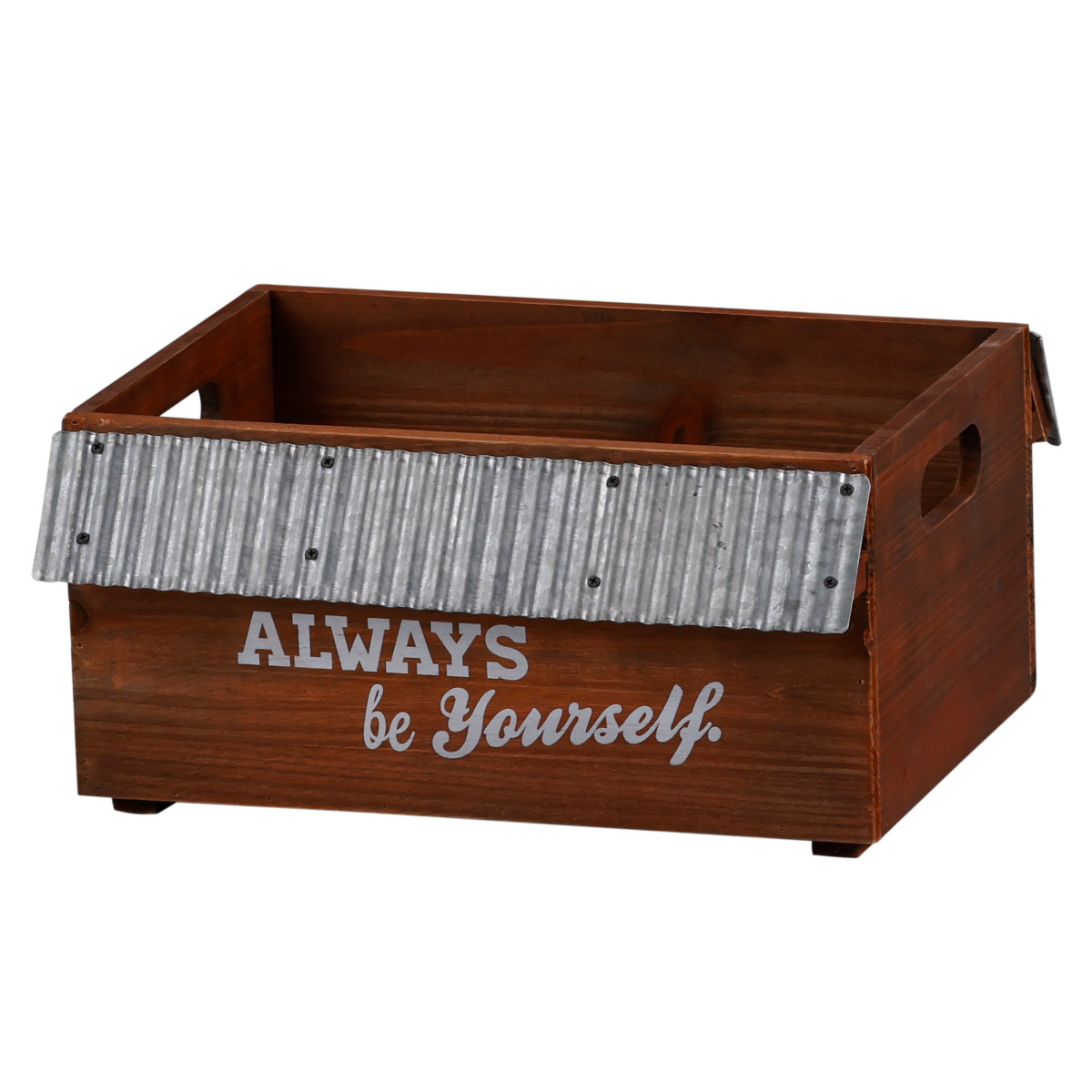 収納ボックス スタッキングボックス エコルフェ ( 収納ケース 木箱 ボックス ケース 花台 プランターポット アンティーク調 プランターカバー 植木鉢カバー 小物入れ 小物ケース 植木鉢 プランター カバー おしゃれ トタン 天然木 ) 【ホワイト】 ホワイト