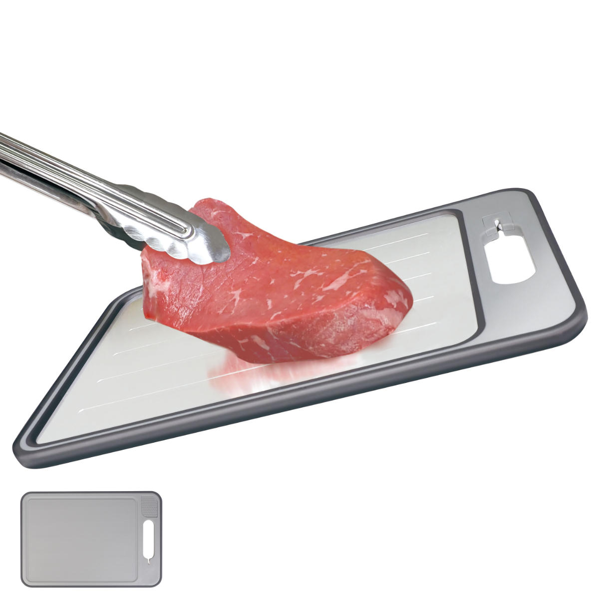 マルチ解凍プレート 4WAY まな板 包丁研ぎ おろし器 ( 解凍ボード 解凍バット 解凍ツール まないた スピード解凍 食品解凍 解凍 肉 刺身 省エネ エコ 時短 アルミニウム製 薬味おろし シャープナー )