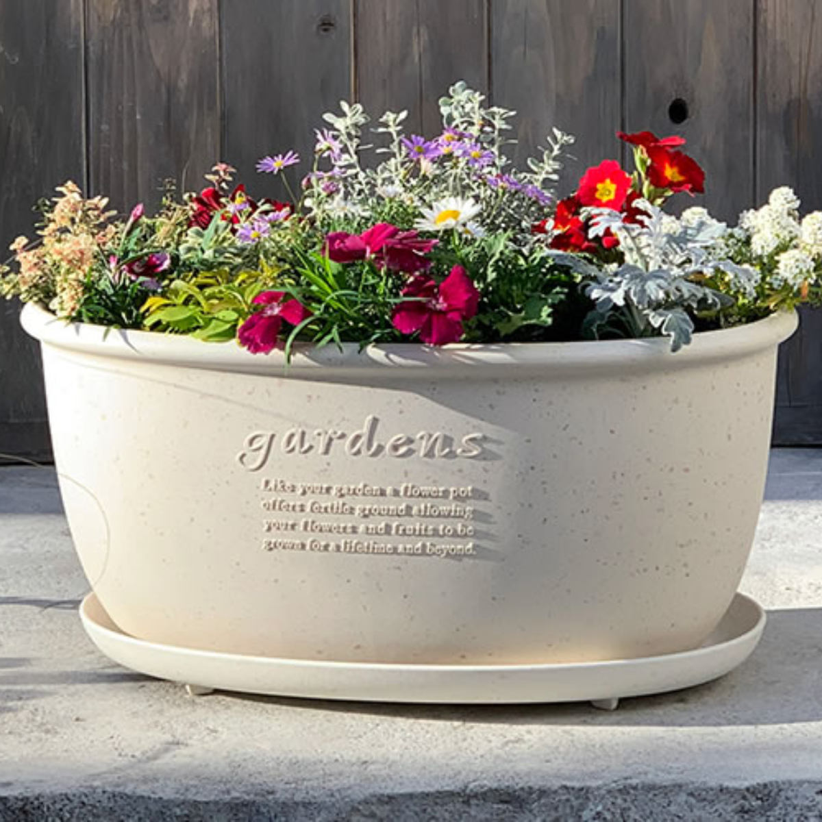 受け皿 エコプレートオーバル 古紙入り 幅42.5×奥行26.9cm ( 鉢皿 受皿 プレート 鉢受け皿 水受け皿 水受け プラスチック オーバル 足付き ペーパー 天然素材 ワンプレートガーデン プラ鉢 だ円 エコポット 皿 軽量 おしゃれ ) 【グリーン】 グリーン