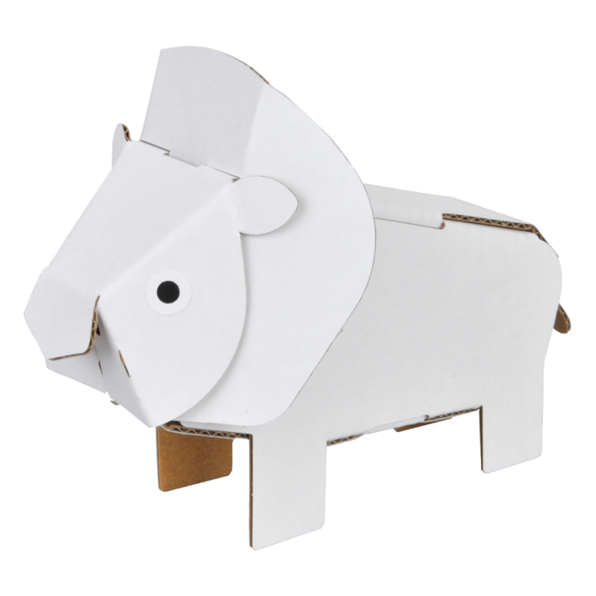 工作キット ダンボール製 hacomo eggシリーズ 動物のたまご ( ダンボール 段ボール 動物 おもちゃ ペーパークラフト 工作 子ども キッズ 組み立て 手作り キット 組立 作る 簡単 リサイクル エコ お絵描き 色塗り 立体的 本格的 )