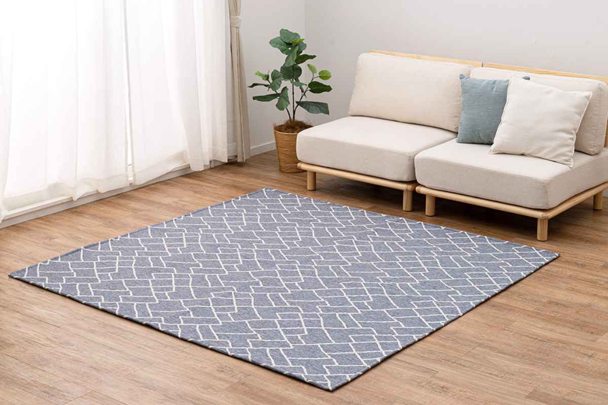 ラグ ジャガード織 ふっくらラグ ブリック 抗菌防臭機能付き 185×240cm