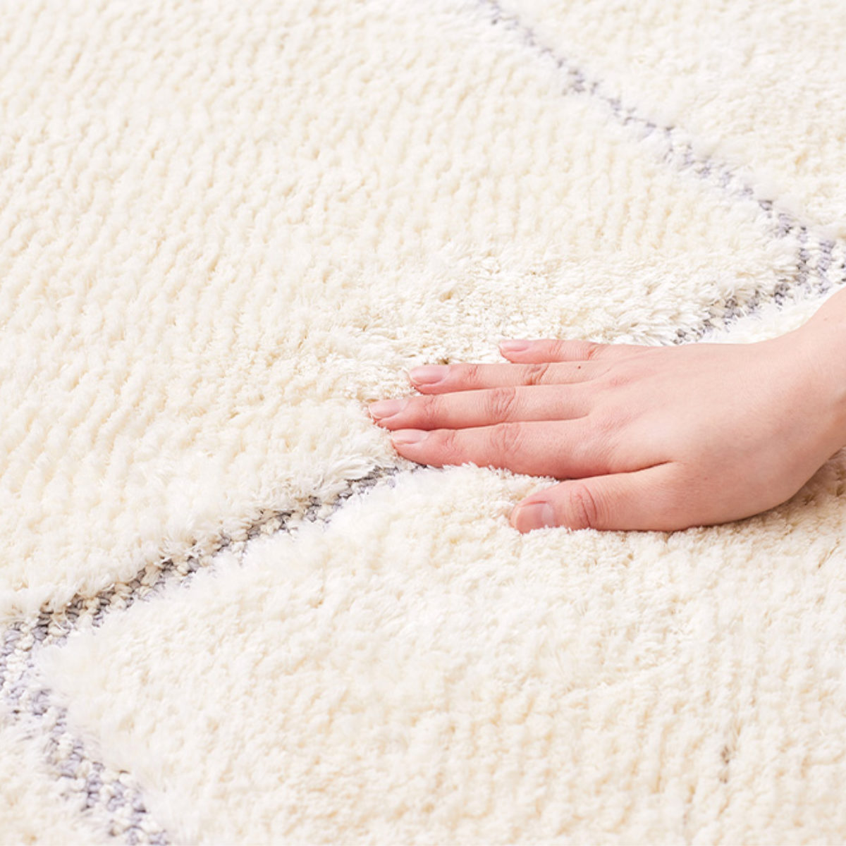 ラグ ベニワレン風の国産高機能ラグ ランバス 185×240cm ( カーペット 絨毯 マット ラグマット ベニワレン 長方形 3畳 日本製 ソフトタッチ ホットカーペット対応 床暖対応 消臭 防ダニ 抗菌 抗ウイルス 光触媒 国産 ) 【アイボリー】 アイボリー