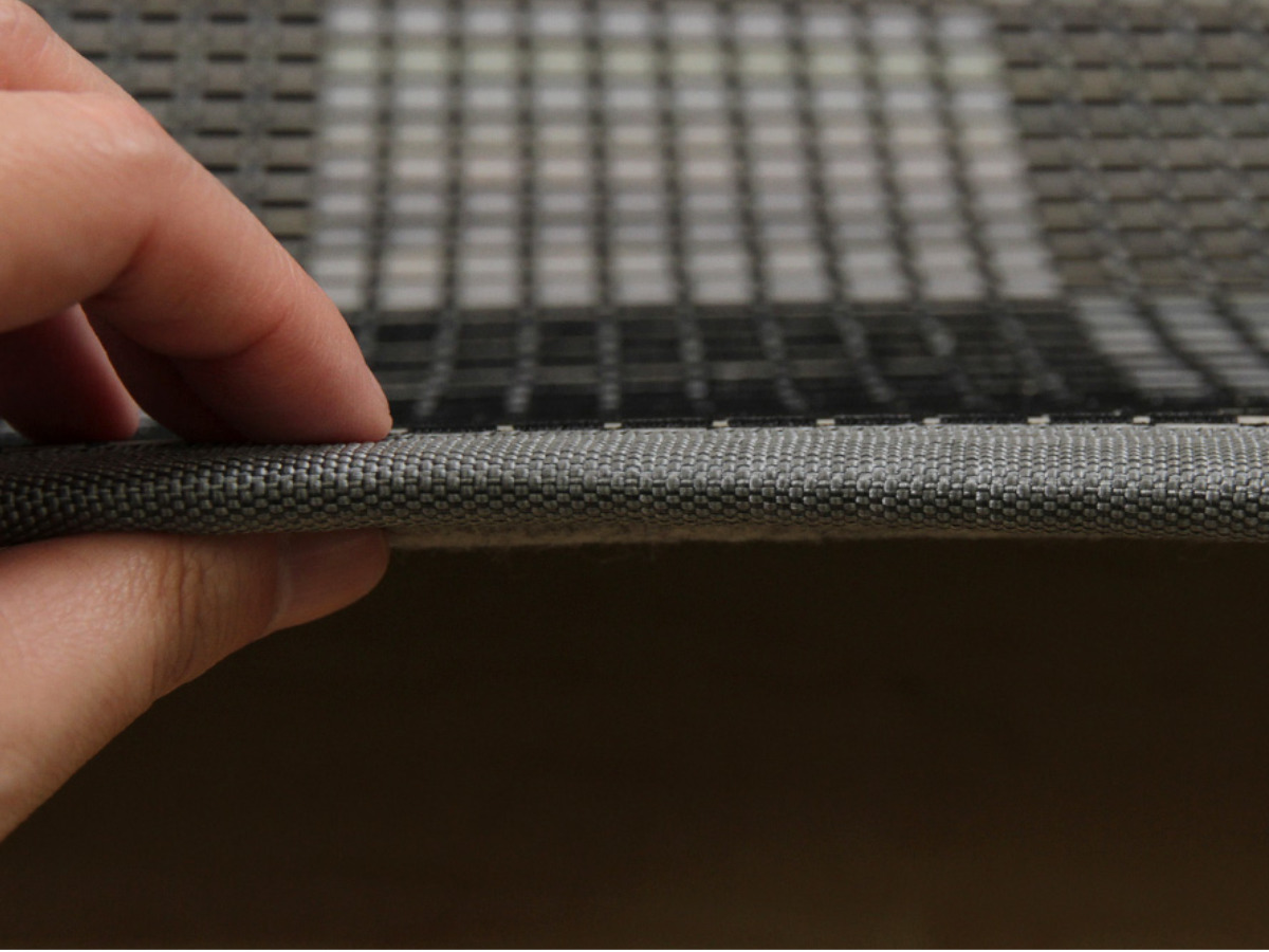 ラグ モダン柄の竹ラグ ベック 180×180cm ( カーペット 絨毯 マット 竹 正方形 2畳 2帖 天然素材 市松模様 厚手 竹素材 天然 ひんやり 夏 ウレタン入り 抗菌 防臭 コンパクト 三層 ふっくら エコ 防音効果 ) 【ブラック】 ブラック