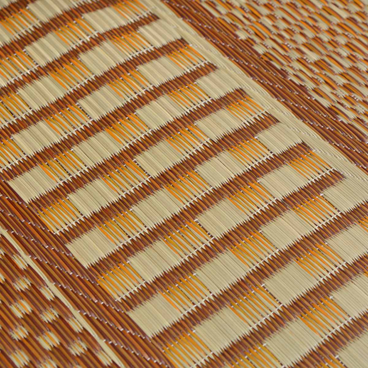 ラグ い草ラグ 191×191cm 日本製 滑り止め 約2畳 薄手 ござ 裏貼り エルモード ブルー ( い草マット マット ラグマット い草 カーペット じゅうたん ゴザ 畳マット いぐさ 軽量 夏用 おしゃれ 国産 ) 【ブラウン】 ブラウン