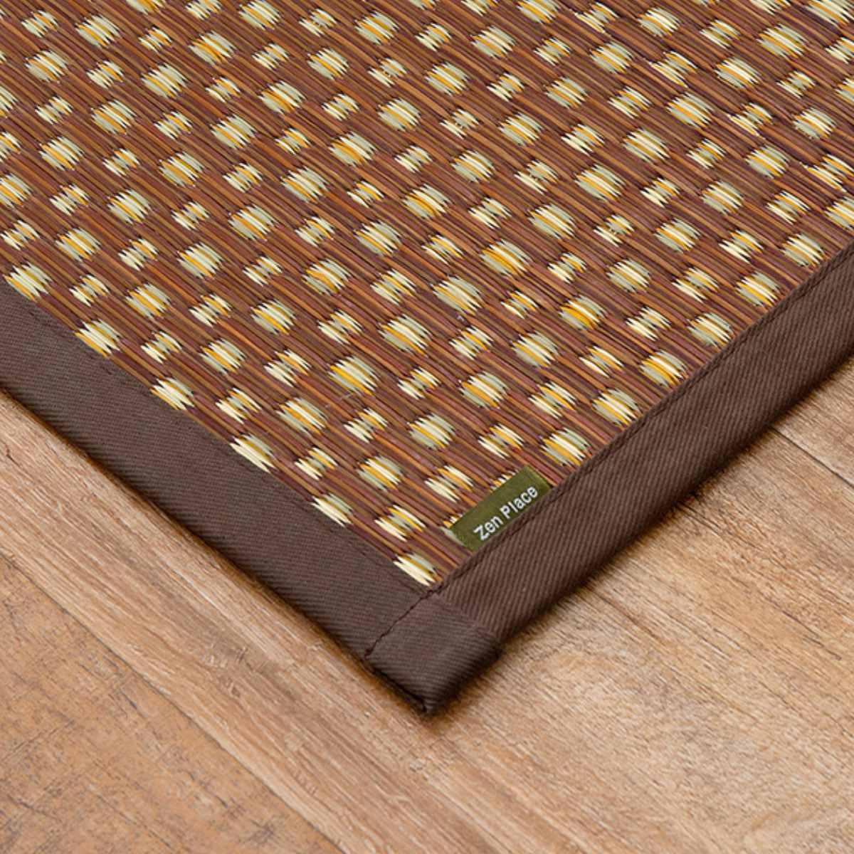 ラグ い草ラグ 191×191cm 日本製 滑り止め 約2畳 薄手 ござ 裏貼り エルモード ブルー ( い草マット マット ラグマット い草 カーペット じゅうたん ゴザ 畳マット いぐさ 軽量 夏用 おしゃれ 国産 ) 【ブラウン】 ブラウン