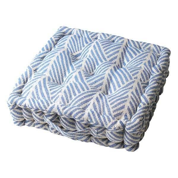 クッション クラック インド綿 クッキークッション 42×42cm ホワイト ( 座布団 ざぶとん 四角 フロアクッション シートクッション チェアクッション 42×42 42cm 角型 厚い 柄 ヘリンボーン ナチュラル 北欧 インテリア ) 【ホワイト】 ホワイト