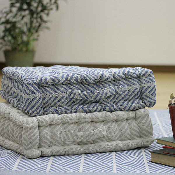 クッション クラック インド綿 クッキークッション 42×42cm ホワイト ( 座布団 ざぶとん 四角 フロアクッション シートクッション チェアクッション 42×42 42cm 角型 厚い 柄 ヘリンボーン ナチュラル 北欧 インテリア ) 【ホワイト】 ホワイト