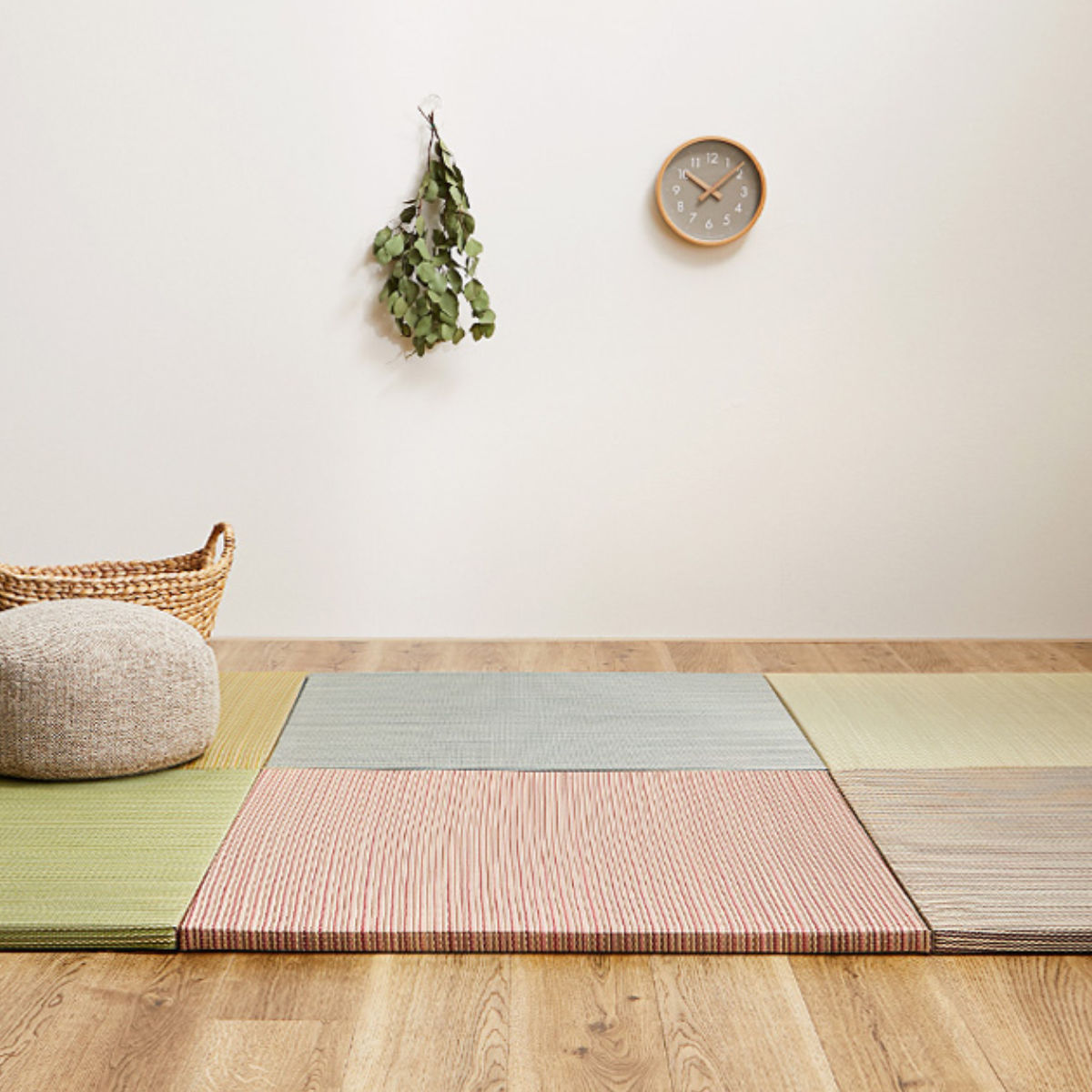 ユニット畳 置き畳 綾川 約82×82 滑り止め付き 12枚セット ブルー ( 畳マット 畳 ラグ マット い草 軽量 コンパクト 移動 楽々 簡単 設置 システム畳 フロア畳 フローリング畳 軽い フローリング 手軽 和室 洋室 厚み 滑り止め ) 【ブラウン】 ブラウン