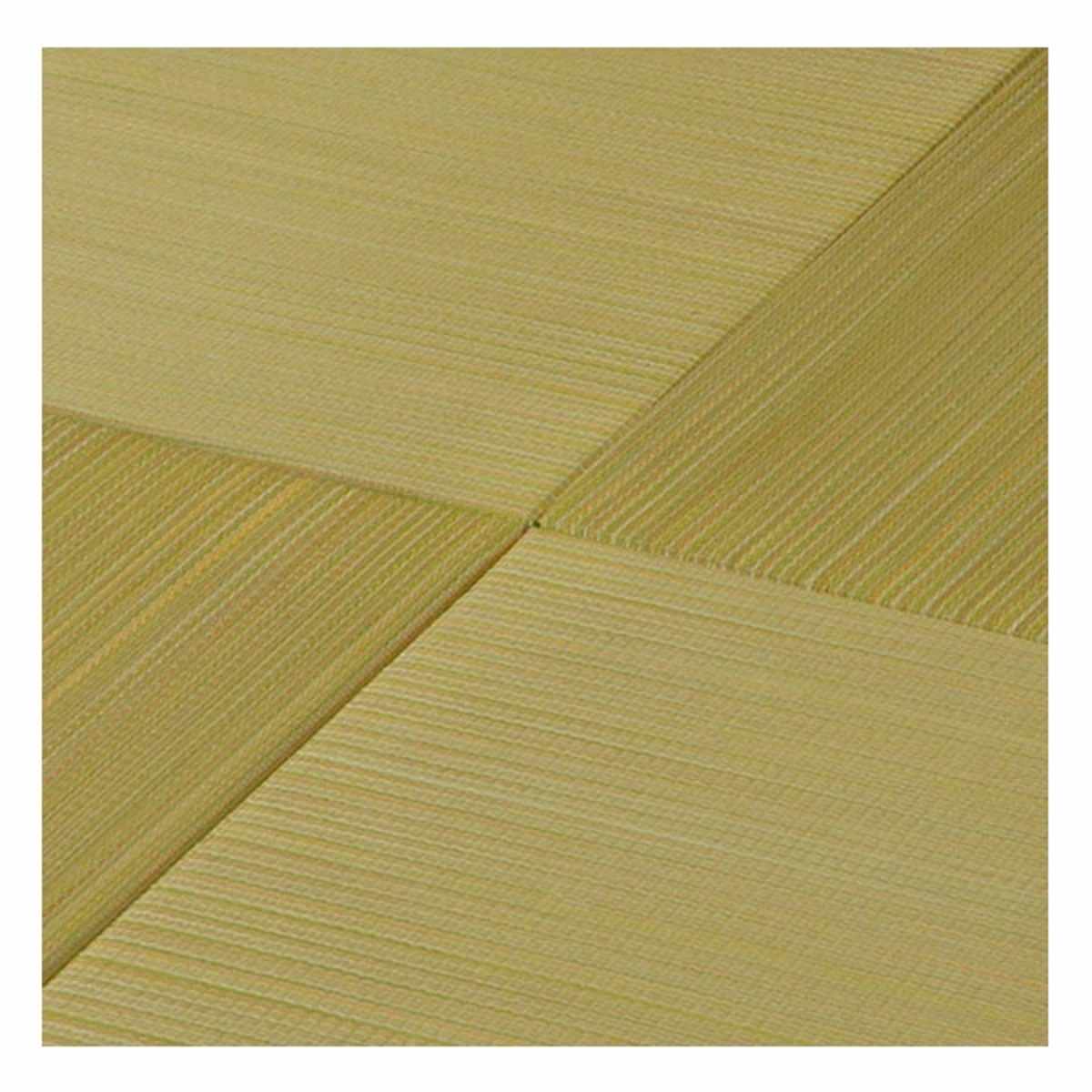 ユニット畳 置き畳 紗彩 約65×65 滑り止め付き 6枚セット ブラック ( 畳マット 畳 ラグ マット い草 軽量 コンパクト 移動 楽々 簡単 設置 システム畳 フロア畳 フローリング畳 軽い フローリング 手軽 和室 洋室 厚み 滑り止め ) 【グリーン】 グリーン