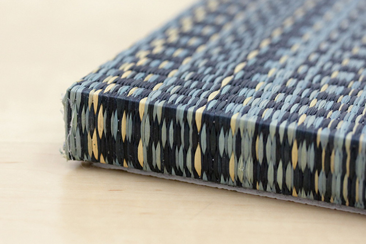 ユニット畳 置き畳 王騎 約65×65 滑り止め付き 4枚セット ブルー ( 畳マット 畳 ラグ マット システム畳 フロア畳 フローリング畳 簡単 設置 軽い フローリング 手軽 和室 洋室 い草 厚み クッション性 キズ防止 ) 【ブルー】 ブルー