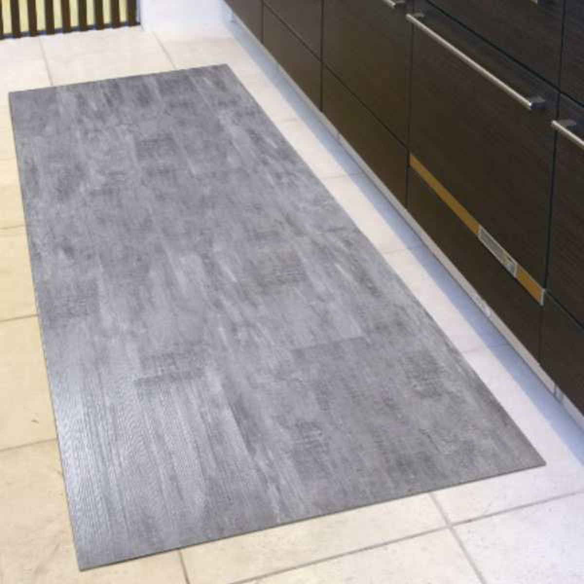 フロアマット 同色24枚入 2帖分 フロアタイル 木目調 ( タイルマット タイルカーペット マット 貼るだけ 簡単 手軽 カット可能 カッター キッチン 洗面所 繰り返し使える 洗える 木目調 耐久性 ) 【グレー】 グレー