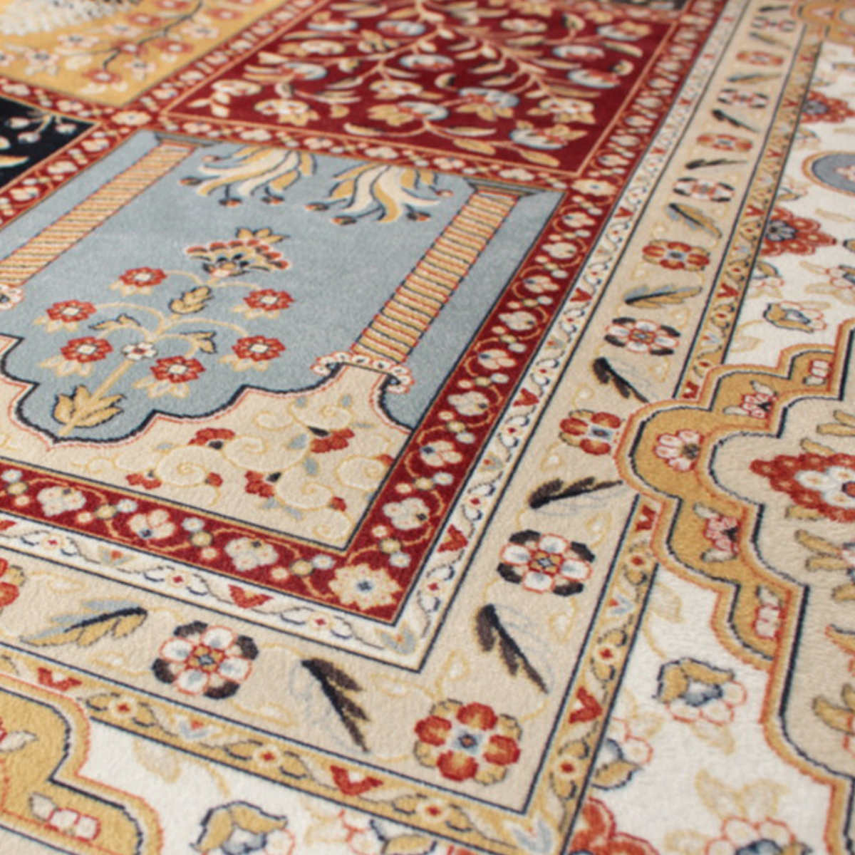 玄関マット 50×80 メダリオン柄 プリントマット 室内 ( マット ラグ 敷物 インテリア おしゃれ 薄手 軽量 滑り止め 手洗い 洗える 幅80cm キッチン リビング 寝室 洗面所 ランドリー 室内用マット 玄関 脱衣所 洗面 敷き物 ) 【ターコイズ】 ターコイズ