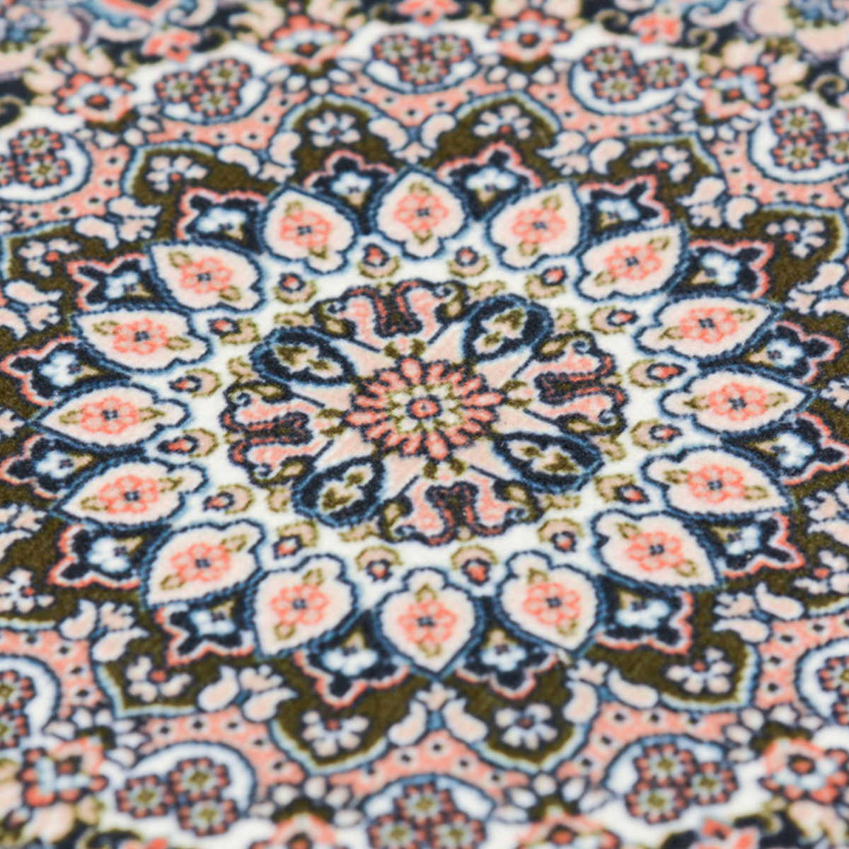 玄関マット 50×80 メダリオン柄 プリントマット 室内 ( マット ラグ 敷物 インテリア おしゃれ 薄手 軽量 滑り止め 手洗い 洗える 幅80cm キッチン リビング 寝室 洗面所 ランドリー 室内用マット 玄関 脱衣所 洗面 敷き物 ) 【ターコイズ】 ターコイズ