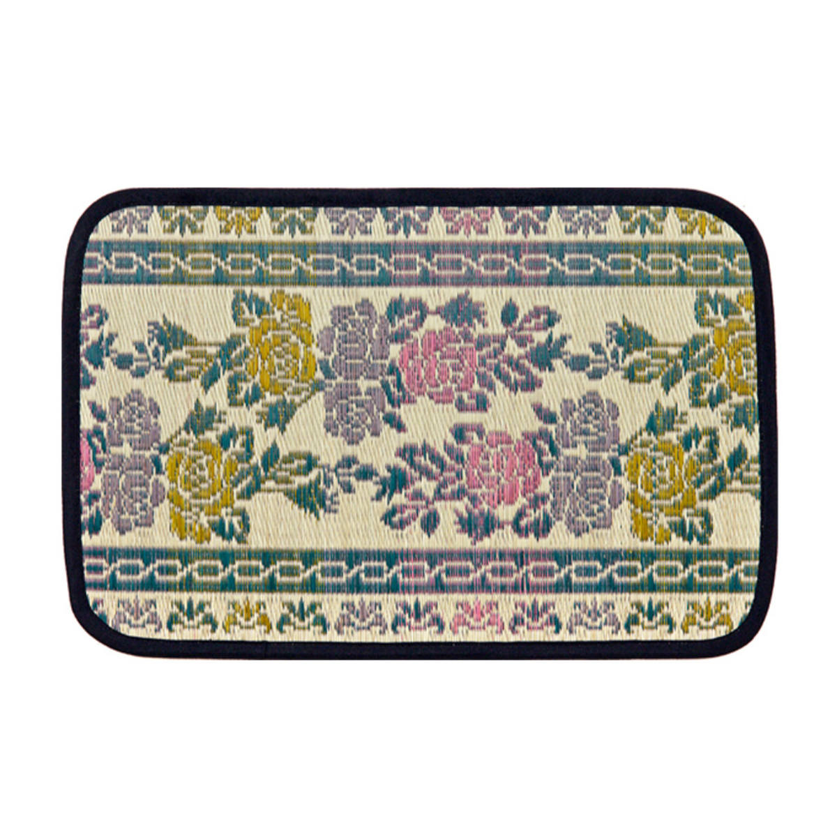 玄関マット 47×70 い草玄関マット 涼華 室内 ( い草 マット ラグ 敷物 花柄 薔薇 インテリア おしゃれ 薄手 軽量 幅70cm キッチン リビング 寝室 洗面所 ランドリー 室内用マット 玄関 脱衣所 洗面 敷き物 バラ 夏 )