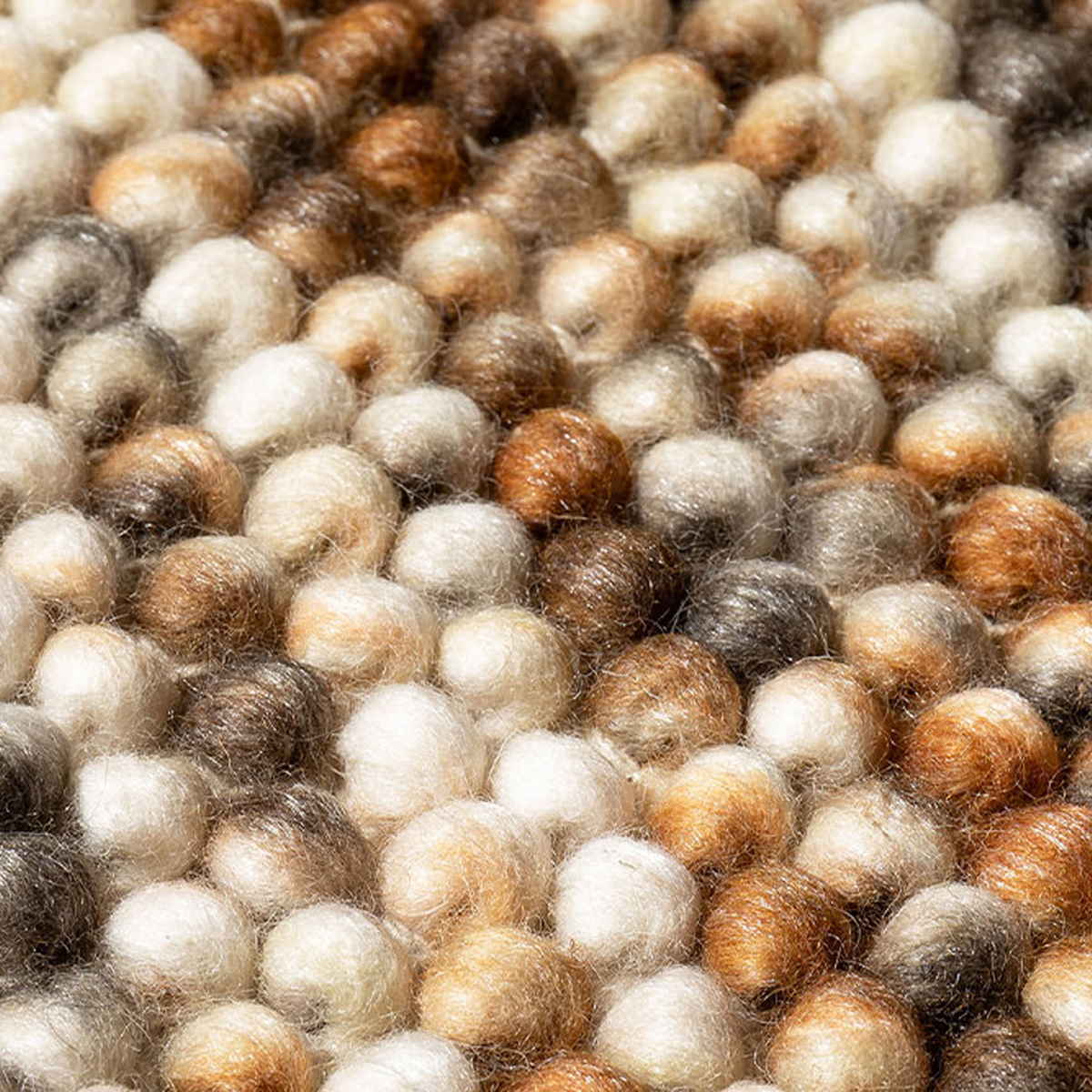 フロアマット 直径120cm ポコポコ マルチカラーの手織りマット 円形 ウール100% ( ラグ マット カーペット ふかふか グラデーション 玄関マット 室内 ホットカーペット対応 床暖対応 ハンドメイド 羊毛 敷き物 インテリア ) 【ベージュ】 ベージュ