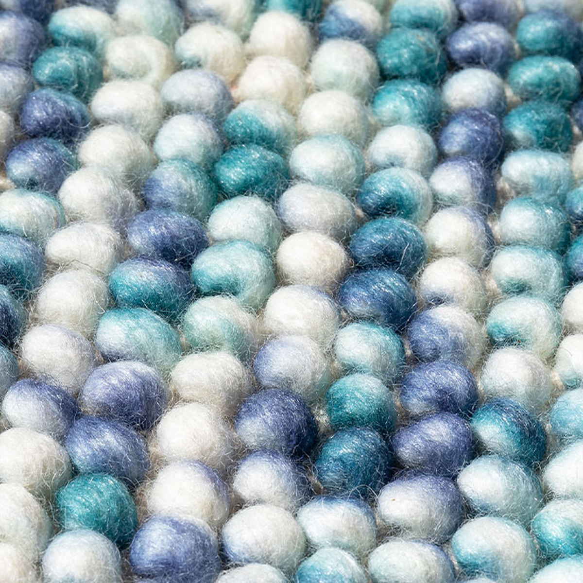 フロアマット 直径120cm ポコポコ マルチカラーの手織りマット 円形 ウール100% ( ラグ マット カーペット ふかふか グラデーション 玄関マット 室内 ホットカーペット対応 床暖対応 ハンドメイド 羊毛 敷き物 インテリア ) 【ベージュ】 ベージュ