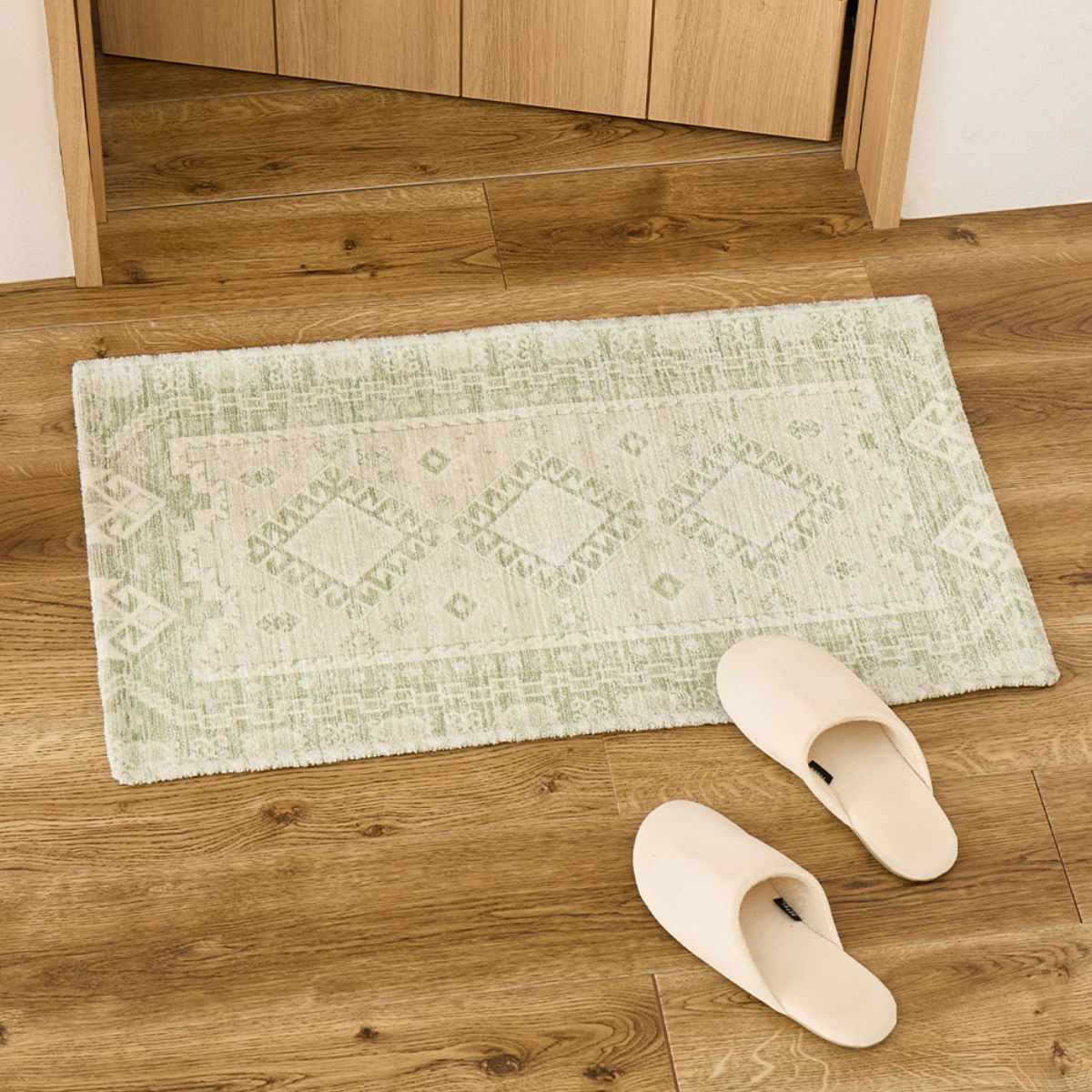 玄関マット 60×90 シェニールマット ジャガード織 室内 ( マット ラグ 敷物 インテリア おしゃれ 薄手 軽量 滑り止め 幅90cm キッチン リビング 寝室 洗面所 ランドリー 室内用マット 玄関 脱衣所 洗面 敷き物 ) 【ダーシャ】 ダーシャ