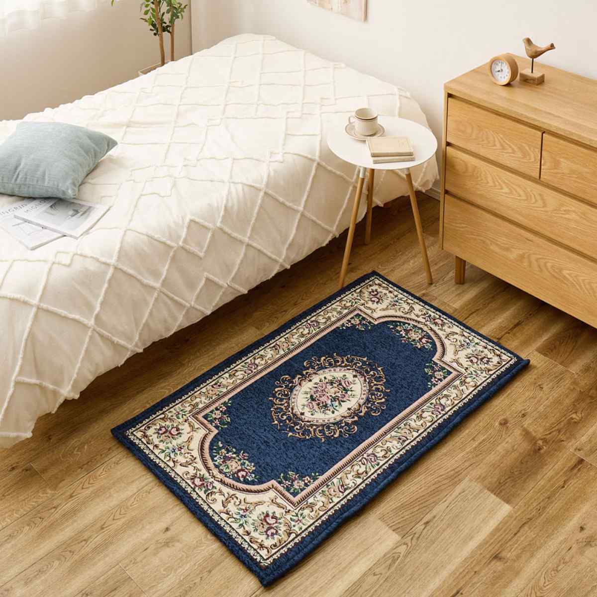 玄関マット 45×75 ダミニ 室内 ( マット ラグ 敷物 インテリア おしゃれ 滑り止め 幅75cm キッチン リビング 寝室 洗面所 ランドリー 室内用マット 玄関 脱衣所 洗面 敷き物 ) 【ネイビー】 ネイビー