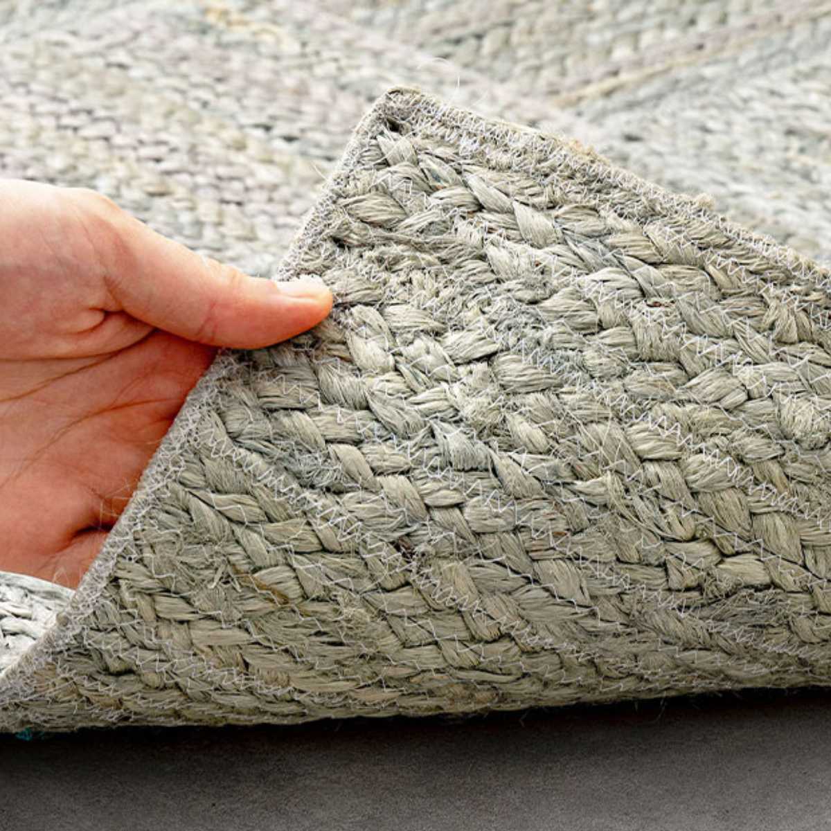 玄関マット 室内 ジュートマット トロン 60×90 ( マット ラグ 敷物 インテリア おしゃれ ジュート100% 夏 手織り 黄麻 薄手 幅90cm かわいい キッチン リビング 寝室 洗面所 室内用マット 敷き物 涼しい ) 【ホワイト】 ホワイト