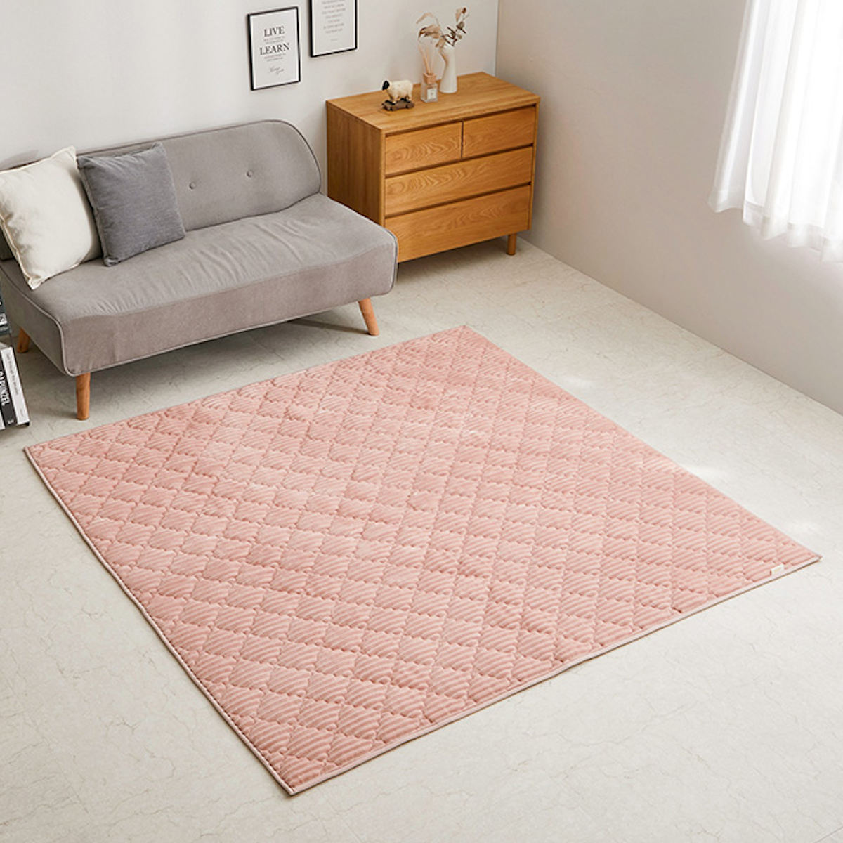 ラグ 洗える くすみカラーのストライプフランネルラグ ショコラ 130×190 ( マット ラグマット カーペット 長方形 床暖対応 絨毯 床暖 ホットカーペット 対応 洗えるラグ インテリア ホットカーペット対応 滑り止め フランネル ) 【グレージュ】 グレージュ