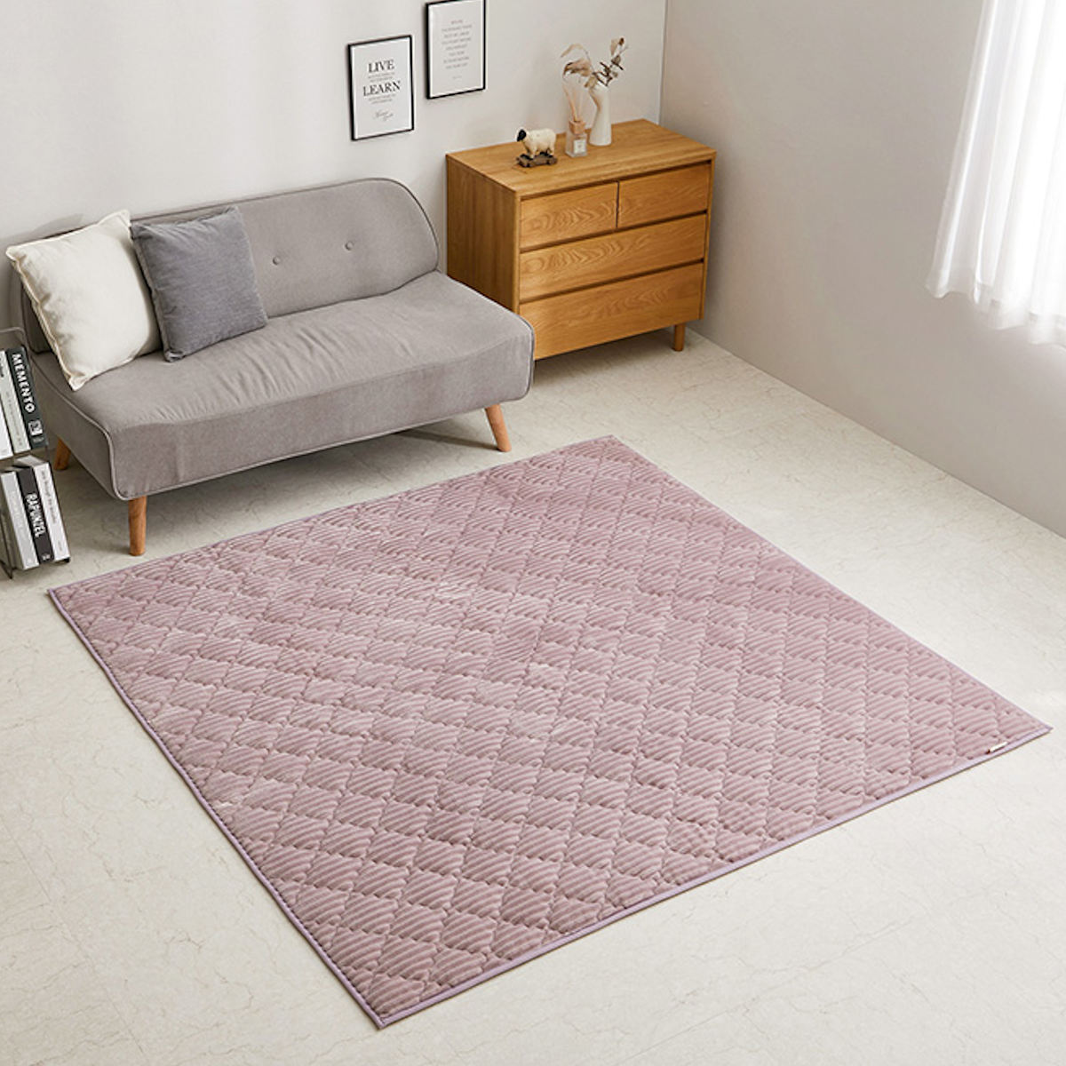 ラグ 洗える くすみカラーのストライプフランネルラグ ショコラ 130×190 ( マット ラグマット カーペット 長方形 床暖対応 絨毯 床暖 ホットカーペット 対応 洗えるラグ インテリア ホットカーペット対応 滑り止め フランネル ) 【グレージュ】 グレージュ