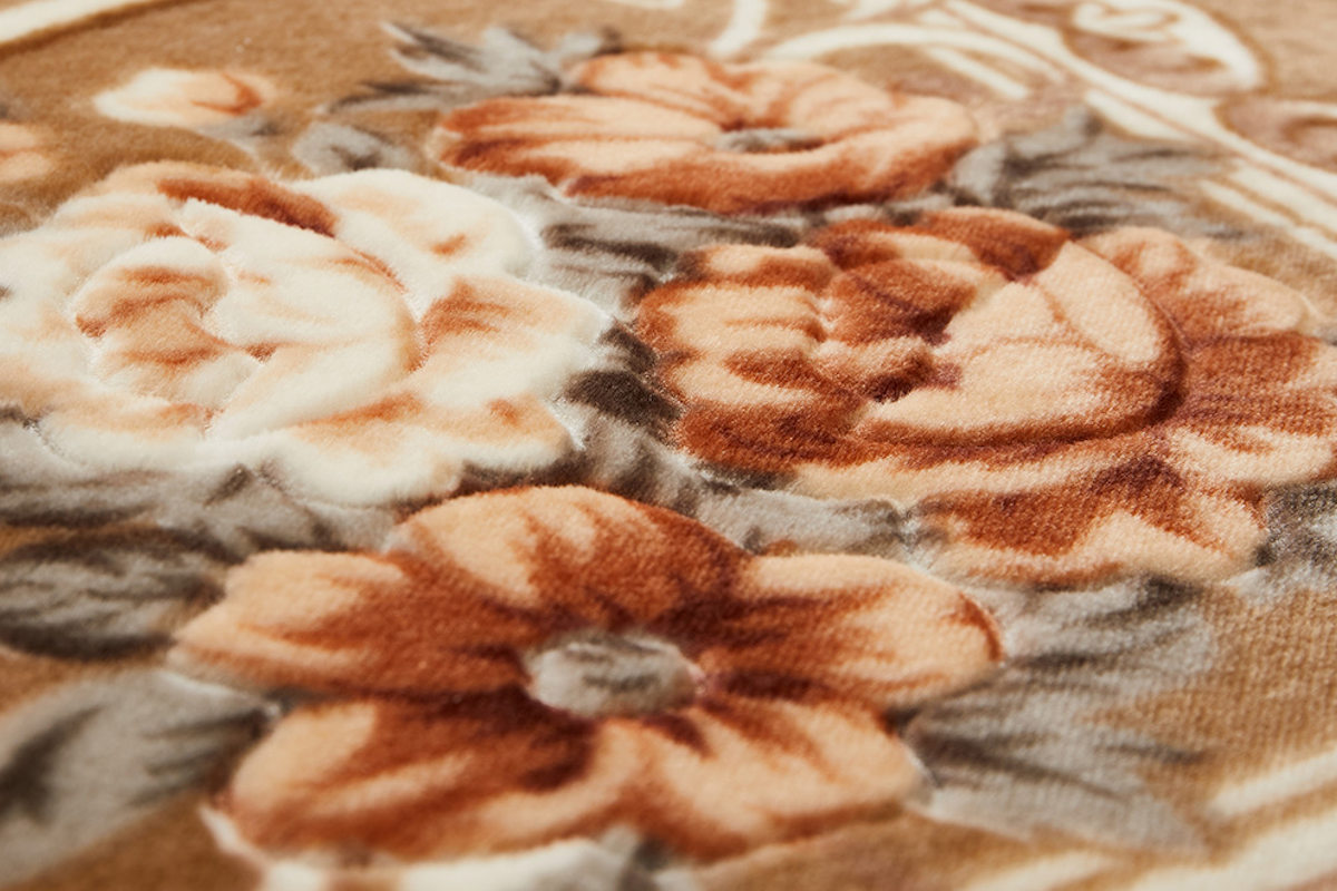 ラグ 洗える アドリア 185x185 ホットカーペットカバー ( ラグマット マット カーペット 絨毯 じゅうたん 床暖対応 床暖 床暖房 センターラグ 花柄 フラワー ホットカーペット インテリア ) 【ベージュ】 ベージュ