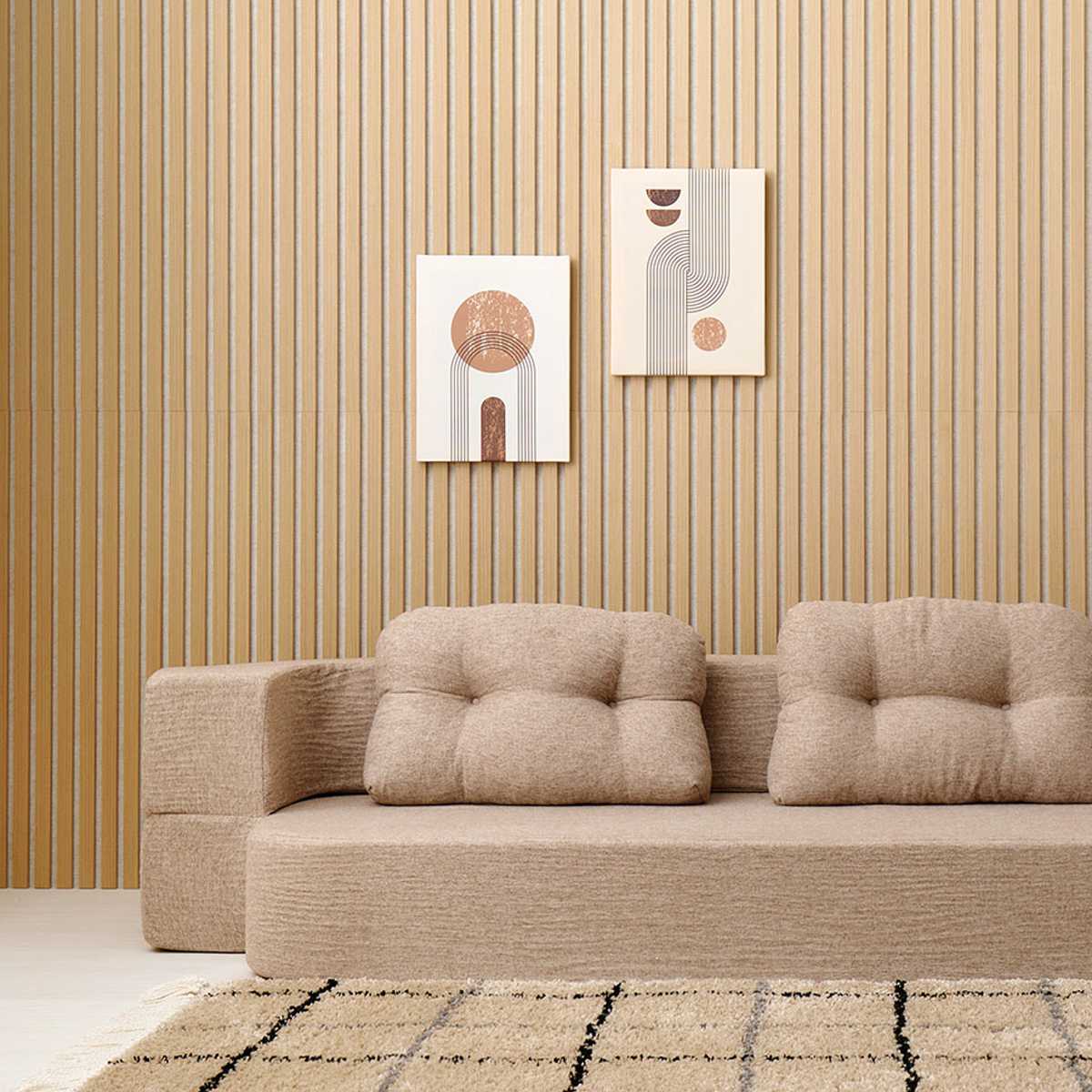 吸音パネル イパネッラ 6枚入り 防音 木目調 ( 吸音ボード ウォールパネル おしゃれ 壁 DIY 防音パネル 吸音材 カット 切れる 防音シート 防音マット 壁に貼る 壁面 オフィス インテリア 簡単DIY 吸音機能付き 内装 パネル 防音材 ) 【ダークブラウン】 ダークブラウン