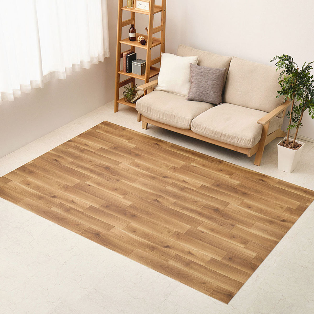 抗ウィルス・抗菌・防カビ機能付き ペット対応クッションフロア 182x180 ( クッションフロアマット ペットマット ペット用マット 滑り止め 大判 広範囲 足腰サポート 滑りにくい 消臭 カット可能 大判マット 特大サイズ ) 【オーク】 オーク