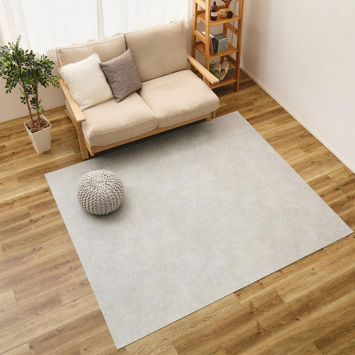 抗ウィルス・抗菌・防カビ機能付き ペット対応クッションフロア 182x180 ( クッションフロアマット ペットマット ペット用マット 滑り止め 大判 広範囲 足腰サポート 滑りにくい 消臭 カット可能 大判マット 特大サイズ ) 【オーク】 オーク