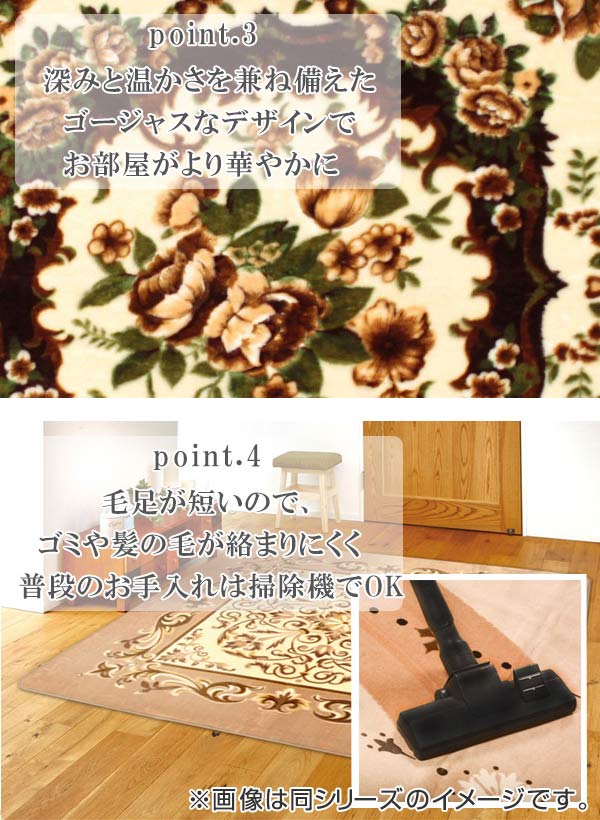 カーペット 4畳 200×300cm 床暖 ホットカーペット対応 ラグマット ブラウン リオ3 ( ラグ カバー マット 200×300 保温効果 防音対策 快適 リビング 長方形 床暖房 200 300 四角 じゅうたん 4畳用 秋冬 )