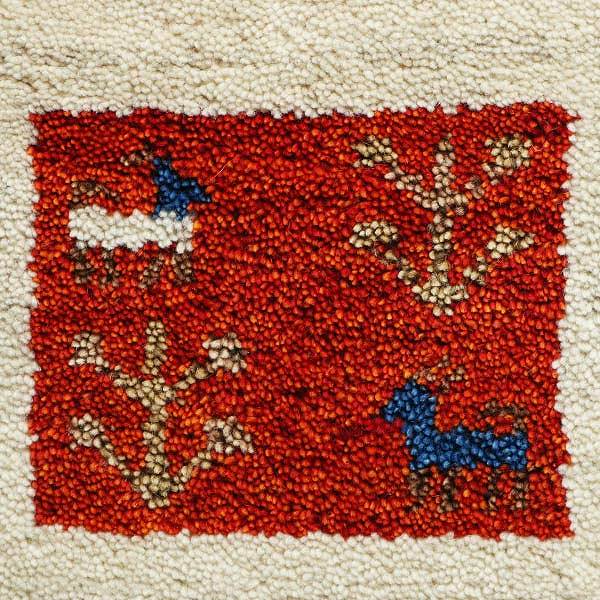 ラグ ラグマット 80×140cm 手織り マット ギャッベ D19 ( インテリアマット ギャベ じゅうたん ウール 厚手 絨毯 保温効果 防音対策 快適 リビング 長方形 床暖房 四角 室内 GABBEH 80 140 )