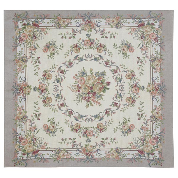 ラグ 約2畳 185×185cm ゴブラン織り 丸洗い 床暖 ホットカーペット対応 ブーケ ( ラグマット カーペット じゅうたん 絨毯 敷物 マット リビング フローリング 洗える 洗濯機 丸洗い可能 防音効果 快適 居間 ) 【 ベージュ 】 ベージュ