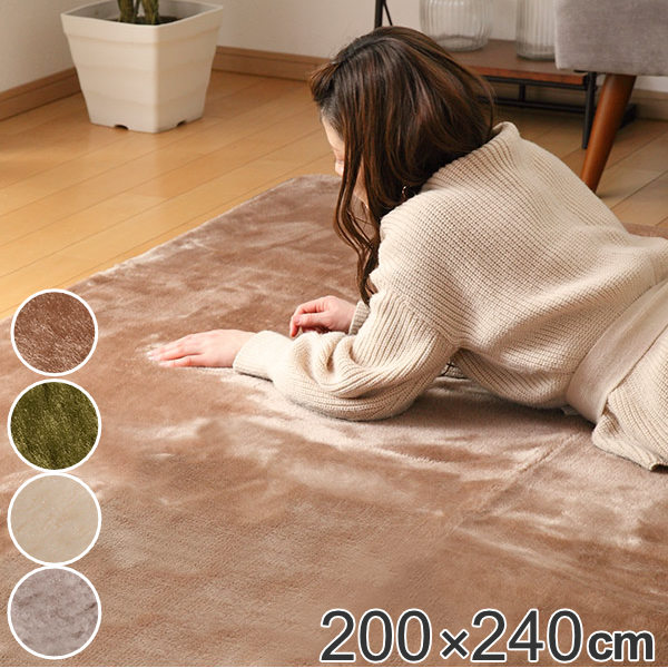 ラグ 洗えるミンクタッチラグ 200×240 （ ラグマット カーペット 絨毯