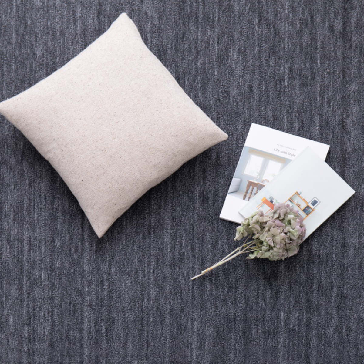 カーペット ラグ 江戸間2畳 平織カーペット ラウム カット可 ( 176×176cm ラグマット 江戸間 2帖 日本製 マット カットできる 敷き詰め タフトカーペット 平織り 床暖対応 ペットにやさしい カットパイル ) 【グリーン】 グリーン