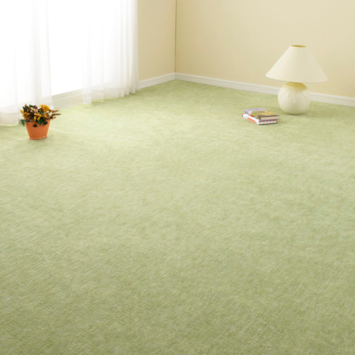 カーペット ラグ 江戸間2畳 平織カーペット ラウム カット可 ( 176×176cm ラグマット 江戸間 2帖 日本製 マット カットできる 敷き詰め タフトカーペット 平織り 床暖対応 ペットにやさしい カットパイル ) 【グリーン】 グリーン