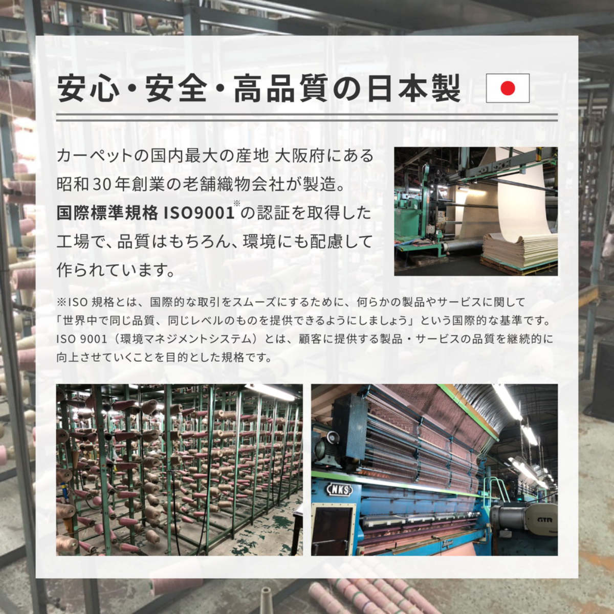 カーペット ラグ 江戸間3畳 平織カーペット ラウム カット可 ( 176×261cm ラグマット 江戸間 3帖 日本製 マット カットできる 敷き詰め タフトカーペット 平織り 床暖対応 ペットにやさしい カットパイル ) 【ブラック】 ブラック