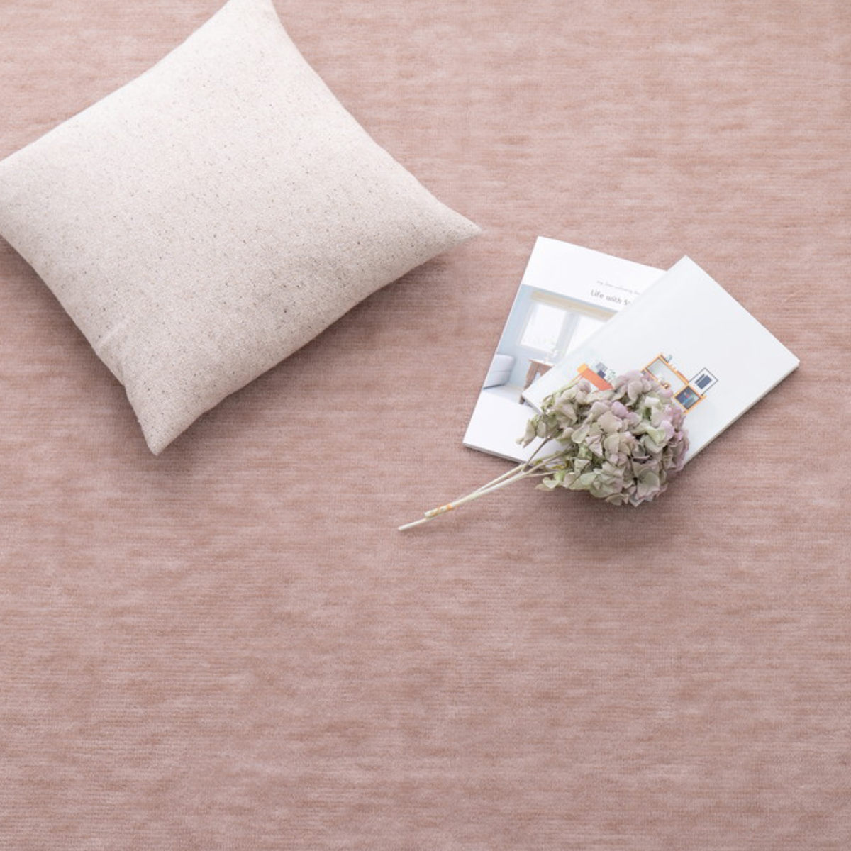 カーペット ラグ 江戸間4.5畳 平織カーペット ラウム カット可 ( 261×261cm ラグマット 江戸間 4.5帖 日本製 マット カットできる 敷き詰め タフトカーペット 平織り 床暖対応 ペットにやさしい カットパイル ) 【グリーン】 グリーン