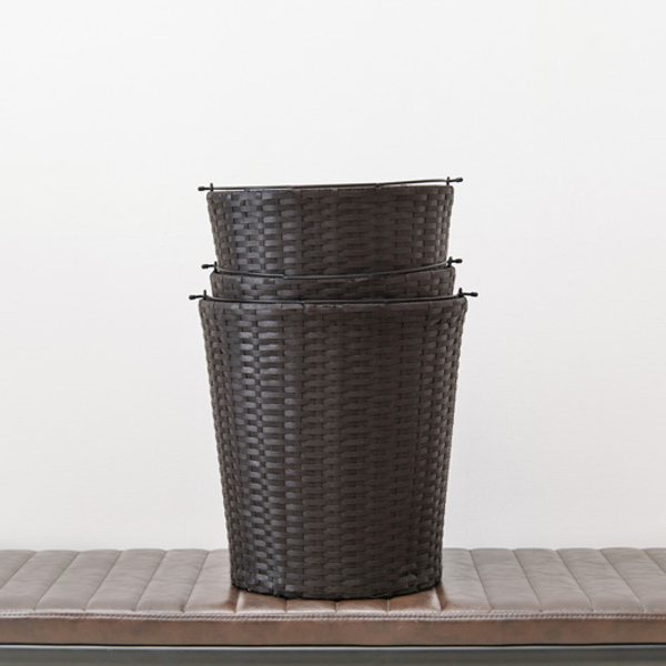 ランドリーラック 3段 丸型 ランドリーワゴン ランドリーバスケット バスケット付 縦型 ラタン調 ( ラタン スリム キャスター キャスター付 洗濯 バスケット 脱衣かご ラック 洗濯物入れ 洗濯かご 丸 収納 防水 分別 ) 【グレー】 グレー