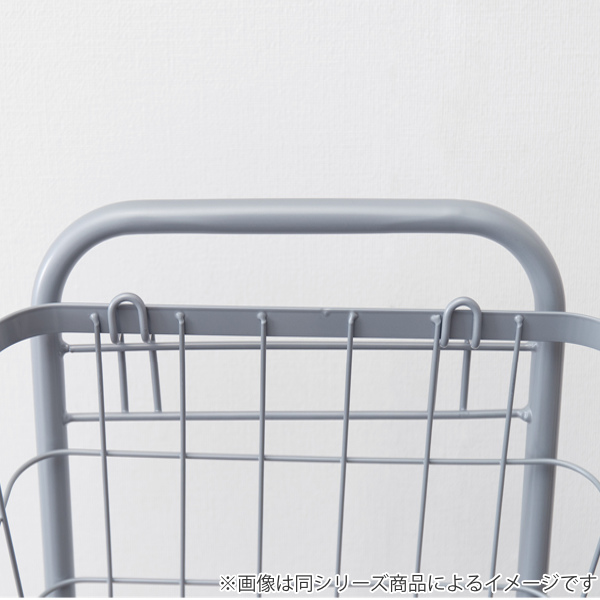 ランドリーワゴン 3段 スリム 幅35cm スクエアバスケット ランドリーラック バスケット付 ニュアンスカラー 角型 ( ランドリーバスケット 洗濯 ランドリー ワゴン 35cm 脱衣かご ランドリー収納 収納 洗濯かご 3個 大容量 ) 【ダークブラウン】 ダークブラウン