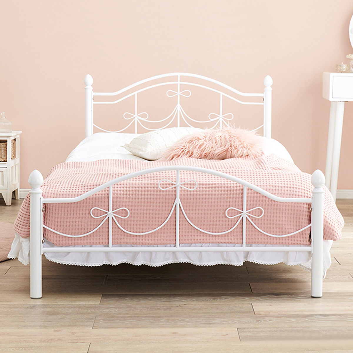 ベッド シングルベッド ベッドフレーム 姫系 白家具