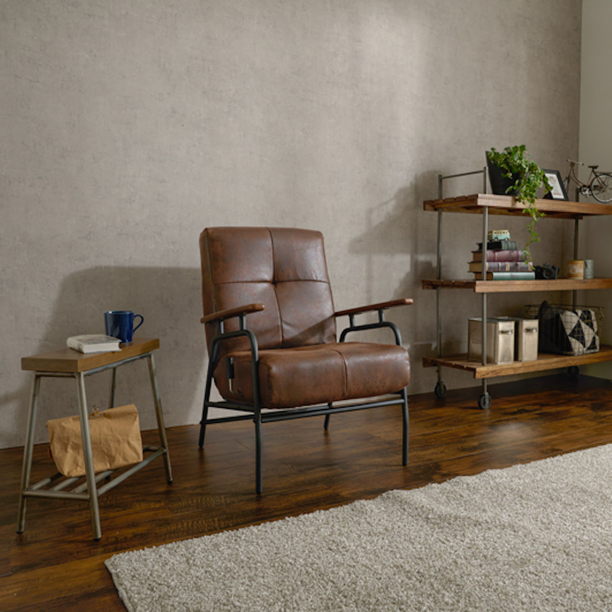 ソファ 一人掛け リクライニング 天然木肘付き レザー調 （ 1人用 1人