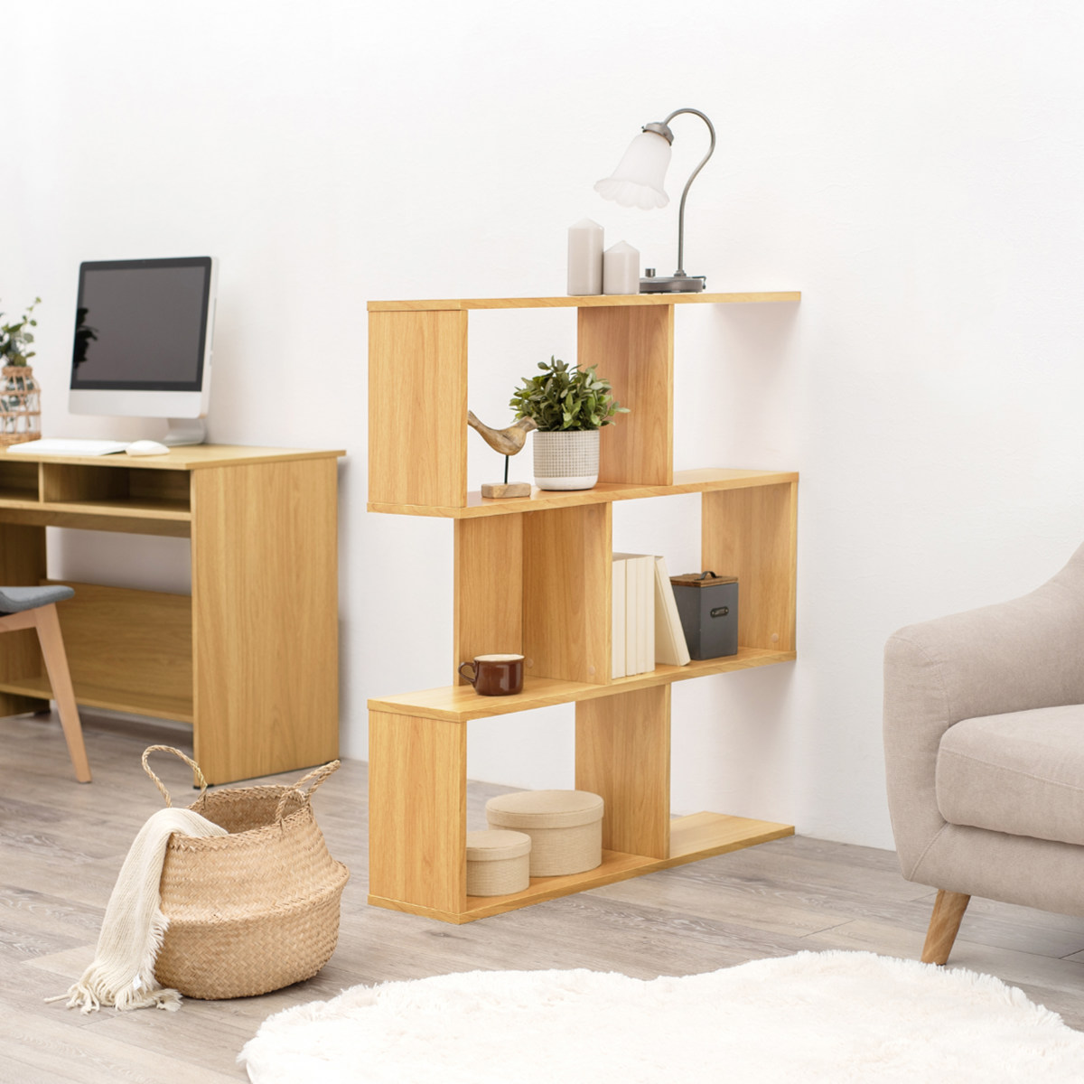 オープンラック 幅90cm 3段 A4対応 魅せる収納 ( ラック 棚 本棚 A4サイズ シェルフ 飾り棚 縦置き 横置き ディスプレイ 収納 間仕切り 背面化粧 三段 ブラウン ナチュラル ホワイト ) 【ナチュラル】 ナチュラル