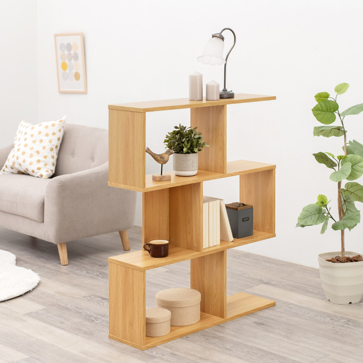 オープンラック 幅90cm 3段 A4対応 魅せる収納 ( ラック 棚 本棚 A4サイズ シェルフ 飾り棚 縦置き 横置き ディスプレイ 収納 間仕切り 背面化粧 三段 ブラウン ナチュラル ホワイト ) 【ナチュラル】 ナチュラル