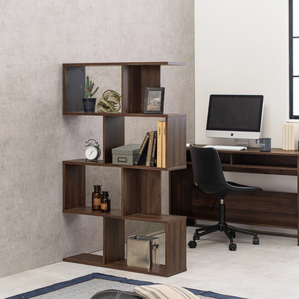 オープンラック 幅90cm 4段 A4対応 魅せる収納 ( ラック 棚 本棚 A4サイズ シェルフ 飾り棚 縦置き 横置き ディスプレイ 収納 間仕切り 背面化粧 四段 ブラウン ナチュラル ホワイト ) 【ブラウン】 ブラウン