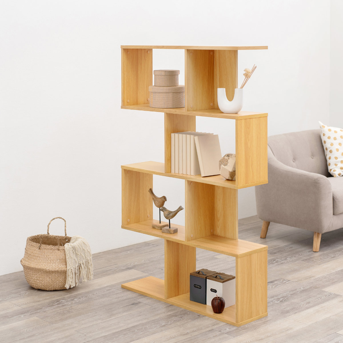 オープンラック 幅90cm 4段 A4対応 魅せる収納 ( ラック 棚 本棚 A4サイズ シェルフ 飾り棚 縦置き 横置き ディスプレイ 収納 間仕切り 背面化粧 四段 ブラウン ナチュラル ホワイト ) 【ブラウン】 ブラウン