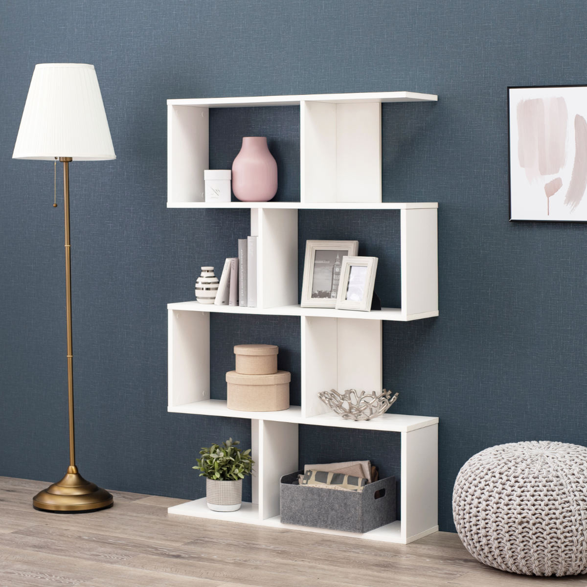 オープンラック 幅90cm 4段 A4対応 魅せる収納 ( ラック 棚 本棚 A4サイズ シェルフ 飾り棚 縦置き 横置き ディスプレイ 収納 間仕切り 背面化粧 四段 ブラウン ナチュラル ホワイト ) 【ブラウン】 ブラウン