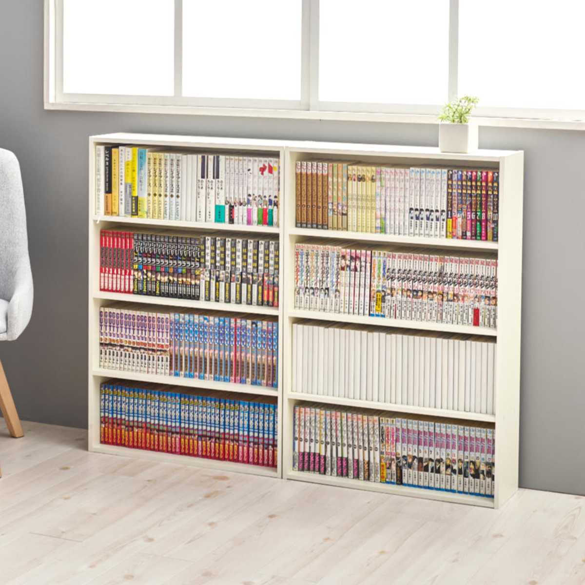 美品 本棚 コミックラック キャスター付き 収納 2台セット 楽天市場】日本製 キャスター付き押入れコミックラック 2台